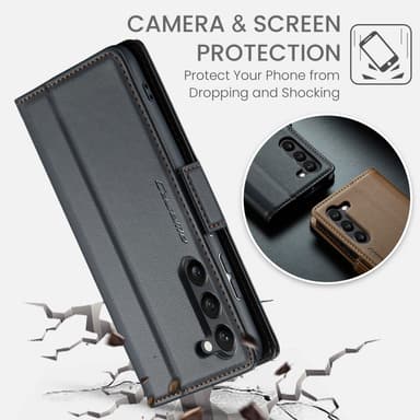 CaseMe Samsung S25 023 Series PU-Läder Flip Cover - Sort