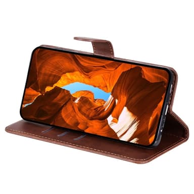 SKALO Xiaomi Redmi Note 14 4G Klassisk lynlås Flip Cover - Brun