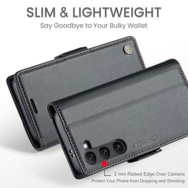 CaseMe Samsung S25 023 Series PU-Läder Flip Cover - Sort