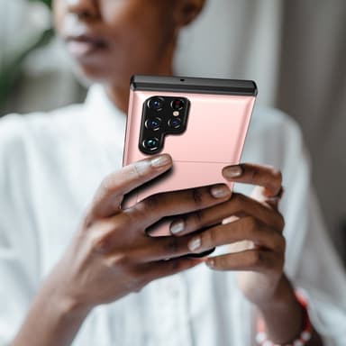 SKALO Samsung S25 Ultra Armor Kortholder Cover - Rosa guld