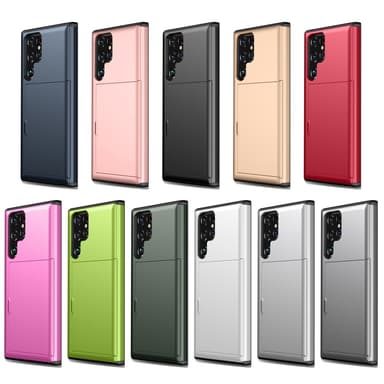 SKALO Samsung S25 Ultra Armor Kortholder Cover - Rosa guld