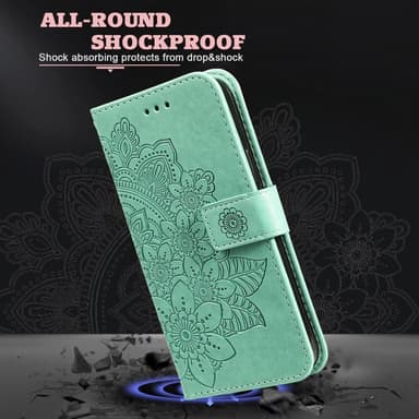 SKALO Motorola Moto G15 4G Mandala Flip Cover - Turkis