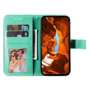 SKALO Motorola Moto G15 4G Mandala Flip Cover - Turkis