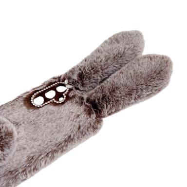 SKALO Samsung S25 3D Fluffy Bunny Cover - Hvid
