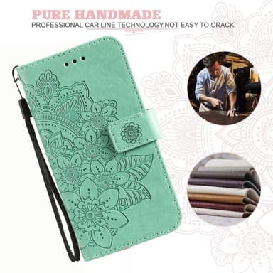SKALO Motorola Moto G15 4G Mandala Flip Cover - Turkis