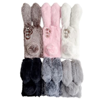 SKALO Samsung S25 3D Fluffy Bunny Cover - Hvid