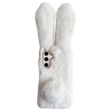 SKALO Samsung S25 3D Fluffy Bunny Cover - Hvid