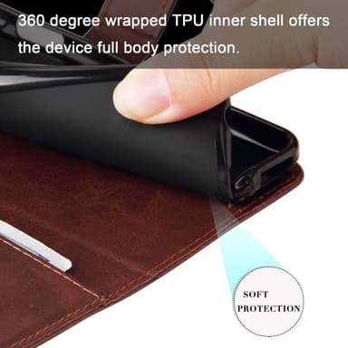 SKALO Xiaomi Redmi Note 14 4G Klassisk lynlås Flip Cover - Brun