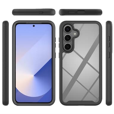 SKALO Samsung S25+ Shockproof Clear Hybrid Cover - Rød