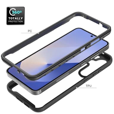 SKALO Samsung S25+ Shockproof Clear Hybrid Cover - Rød