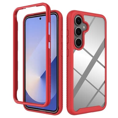 SKALO Samsung S25+ Shockproof Clear Hybrid Cover - Rød