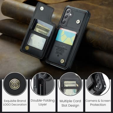 CaseMe Samsung S25 C22 Series Cover+Pung - Sort