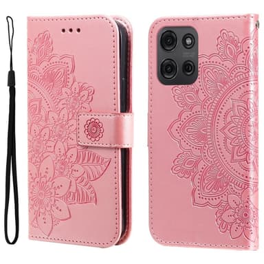 SKALO Motorola Moto G75 5G Mandala Flip Cover - Pink