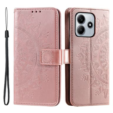 SKALO Xiaomi Redmi Note 14 5G Mandala Flip Cover - Rosa guld