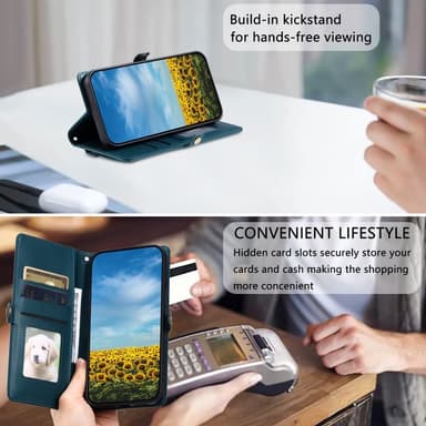 SKALO Xiaomi Redmi Note 14 Pro 5G PU-Læder Kuvert Flip Cover - Grøn