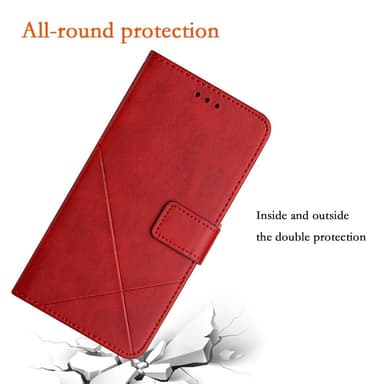 SKALO Xiaomi Redmi Note 14 5G PU-Læder Flip Cover - Rød