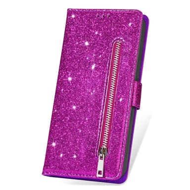 SKALO Samsung S25+ Glitter Lynlås Flip Cover - Lilla