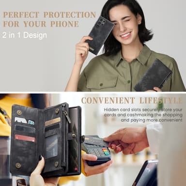 CaseMe Samsung S25 Ultra 008 BIg Wallet 2in1 Magnet Flip Cover - Sort