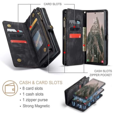CaseMe Samsung S25 Ultra 008 BIg Wallet 2in1 Magnet Flip Cover - Sort
