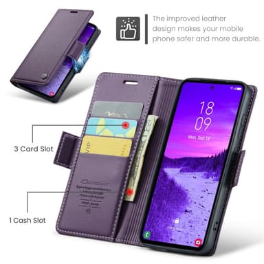 CaseMe Samsung S25 023 Series PU-Läder Flip Cover - Lilla