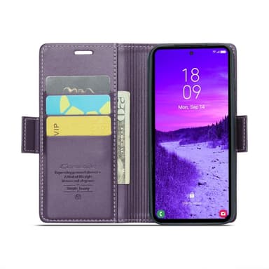 CaseMe Samsung S25 023 Series PU-Läder Flip Cover - Lilla