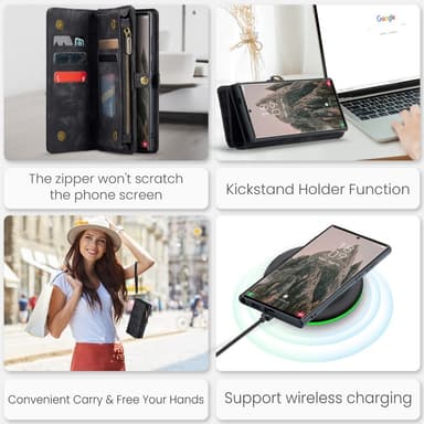 CaseMe Samsung S25 Ultra 008 BIg Wallet 2in1 Magnet Flip Cover - Sort