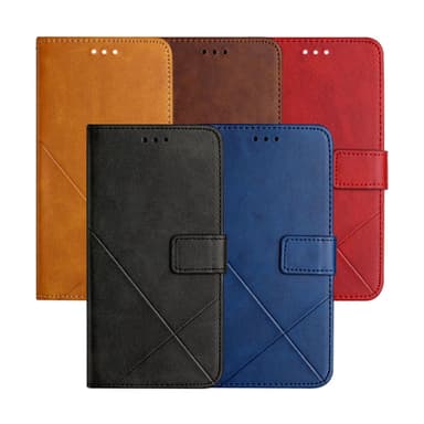 SKALO Xiaomi Redmi Note 14 5G PU-Læder Flip Cover - Rød
