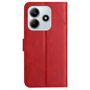 SKALO Xiaomi Redmi Note 14 5G PU-Læder Flip Cover - Rød