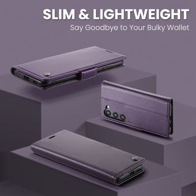 CaseMe Samsung S25 023 Series PU-Läder Flip Cover - Lilla