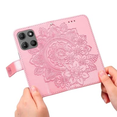 SKALO Motorola Moto G15 4G Mandala Flip Cover - Pink