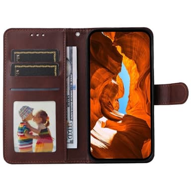 SKALO Xiaomi Redmi Note 14 4G PU-læder Flip Cover - Brun