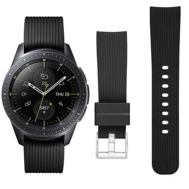 Samsung Galaxy Watch 42 mm  silikonearmbånd (S) Sort