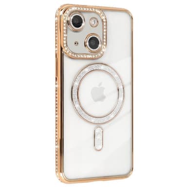 Diamond bling MagSafe cover iPhone 14 Plus - Gold