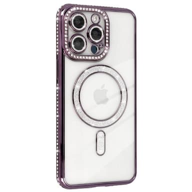 Diamond bling MagSafe cover iPhone 16 Pro - Purple