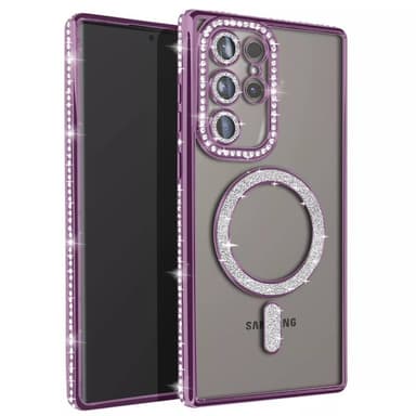 Diamond bling MagSafe cover Samsung Galaxy S24 Ultra - Purple