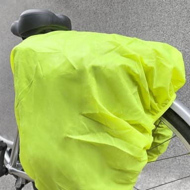 Stor 60L cykeltaske med regnslag og reflekser - sort