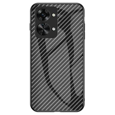 SKALO OnePlus Nord 2T 5G Carbon Fiber hærdet glas TPU-cover - Sort