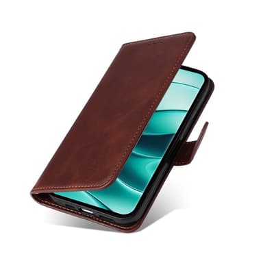 SKALO Xiaomi Redmi Note 14 Pro+ 5G PU-læder Flip Cover - Brun