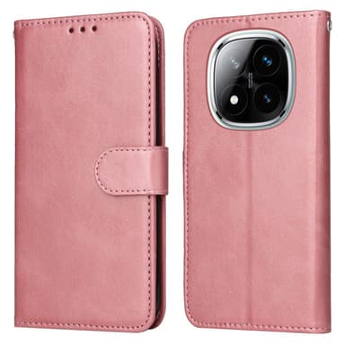 SKALO Xiaomi Redmi Note 14 Pro+ 5G PU-læder Flip Cover - Pink