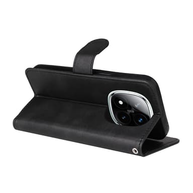 SKALO Xiaomi Redmi Note 14 Pro+ 5G PU-læder Flip Cover - Sort