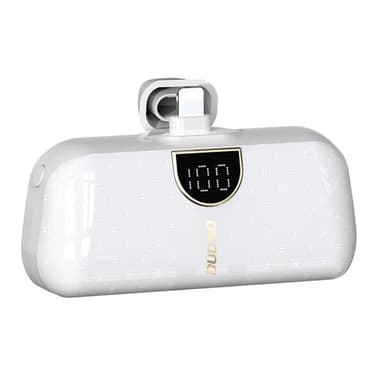 Powerbank 5000mAh med lightning-stik - Hvid