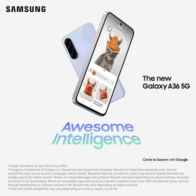 Samsung Galaxy A36 5G smartphone 6/128GB (hvid)