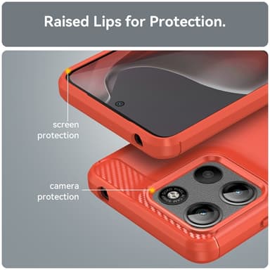 SKALO Motorola Moto G15 4G Armor Carbon Cover - Rød