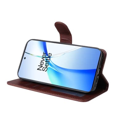 SKALO OnePlus 13R PU-læder Flip Cover - Brun