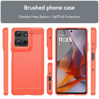 SKALO Motorola Moto G75 5G Armor Carbon Cover - Rød