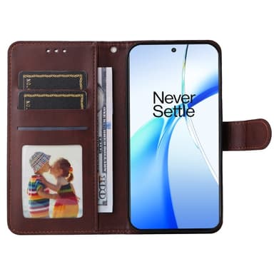 SKALO OnePlus 13R PU-læder Flip Cover - Brun