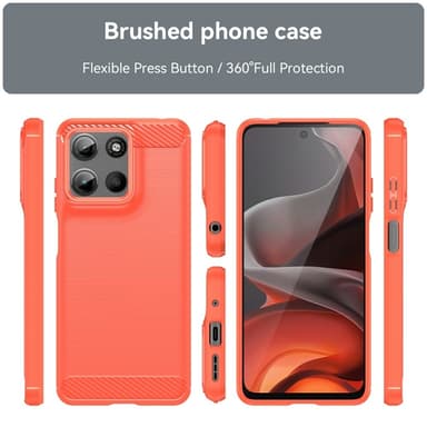 SKALO Motorola Moto G15 4G Armor Carbon Cover - Rød