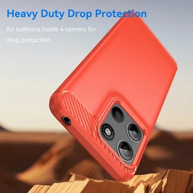 SKALO Motorola Moto G15 4G Armor Carbon Cover - Rød