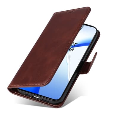 SKALO OnePlus 13R PU-læder Flip Cover - Brun