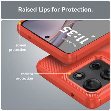 SKALO Motorola Moto G75 5G Armor Carbon Cover - Rød